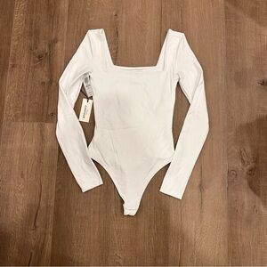 Aritzia white square neck contour bodysuit